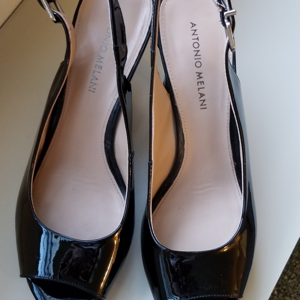 Antonio Melani open toe ,sling back ,4" heal, sz9